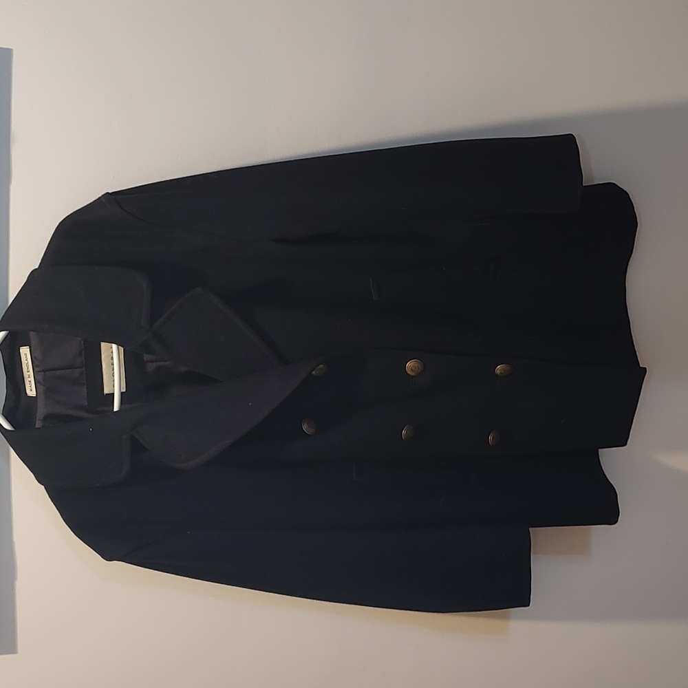 GLOVERALL English Peacoat in Navy Women's Size 18.  Wool/Nylon
